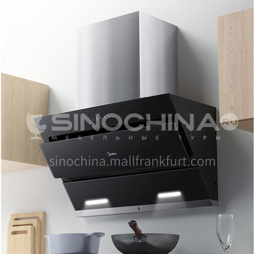 Midea range hood home kitchen large suction side suction type automatic cleaning glass panel range hood DQ000081